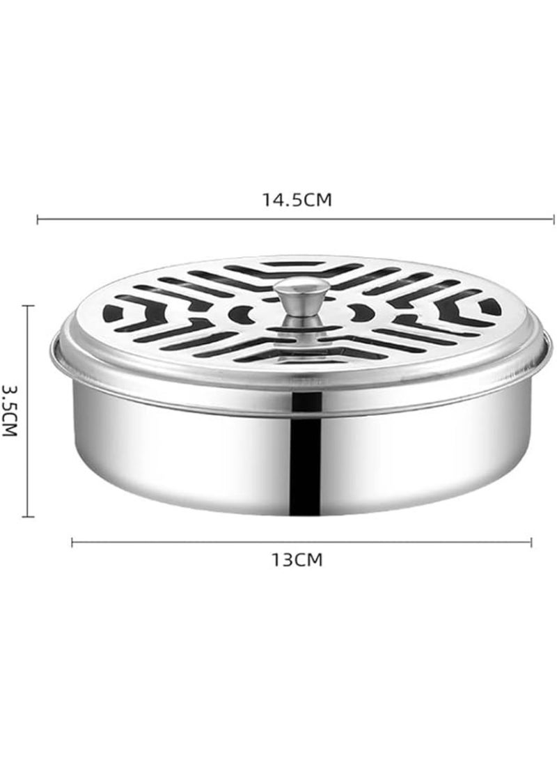 2 Portable Mosquito Coil Holder, Stainless Steel Fireproof Incense Burner Box, with Handle for Indoor  Outdoor Use, Camping, Home, Office - Image 4